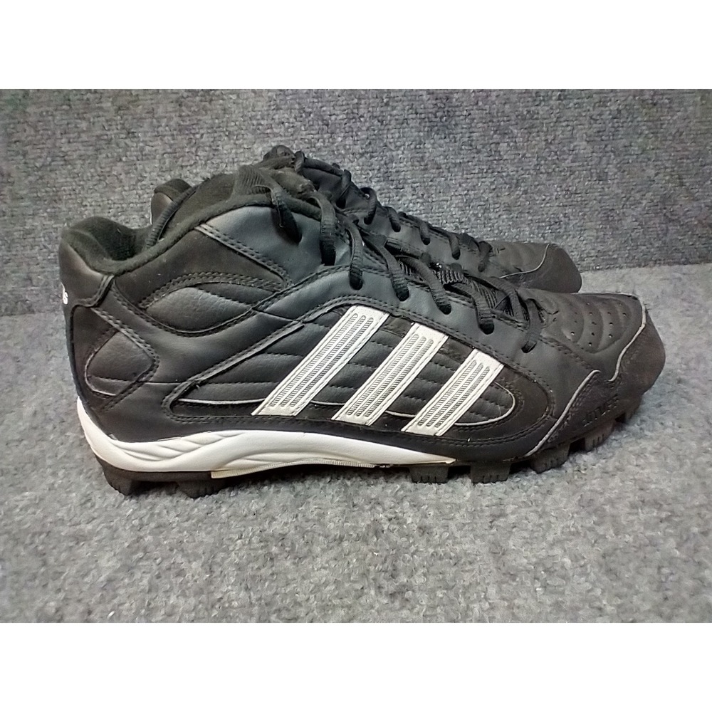 Adidas‎ Men's 12 Triple Star 5 Mid Baseball Cleats Black/White/Metallic Silver